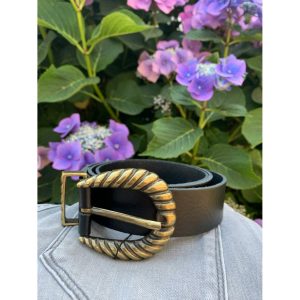 Elvy plain belt goud/zwart