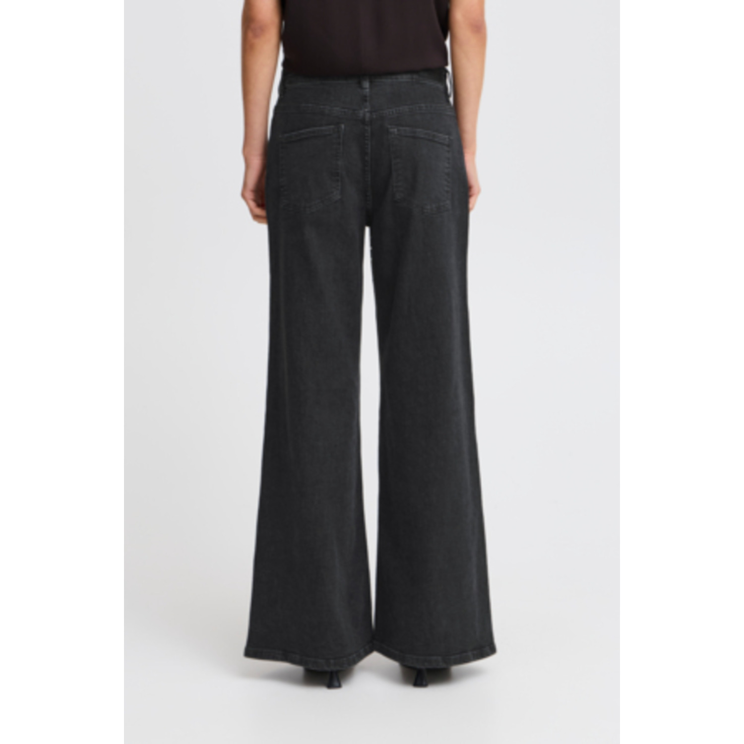 ICHI IHBraidy Sequins Wide Leg Jeans Zwart - Afbeelding 6