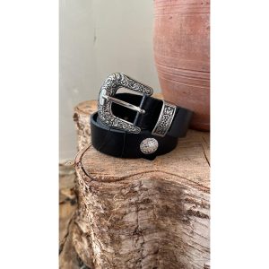 Elvy Coin Belt Plain Zwart