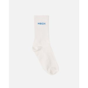 Moss Copenhagen Logo Sport Sokken Wit Roze Blauw