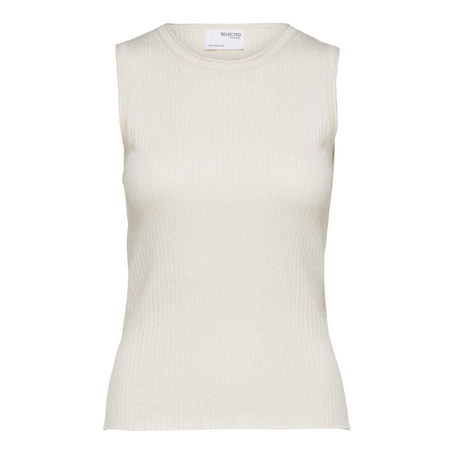Selected Femme Lydia O-neck Knit Top Birch - Afbeelding 3