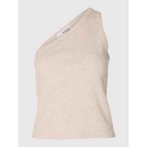 Selected Femme Anna One Shoulder Top Beige