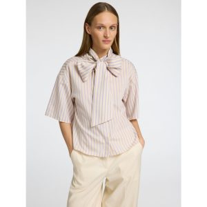 Selected Femme SLFLana-Juno 3/4 BOW SHIRT Creme