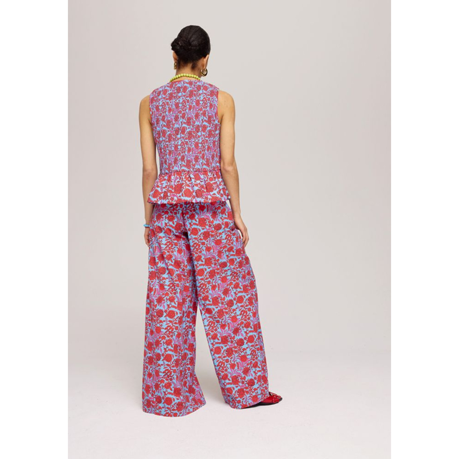 Harper&Yve Rosie Flower Pants Rood Blauw - Afbeelding 2