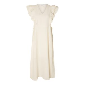 Selected Femme  Ruffle jurk Hillie Roomwit