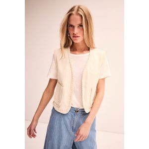 ICHI IHJalia Denim Gilet Crème