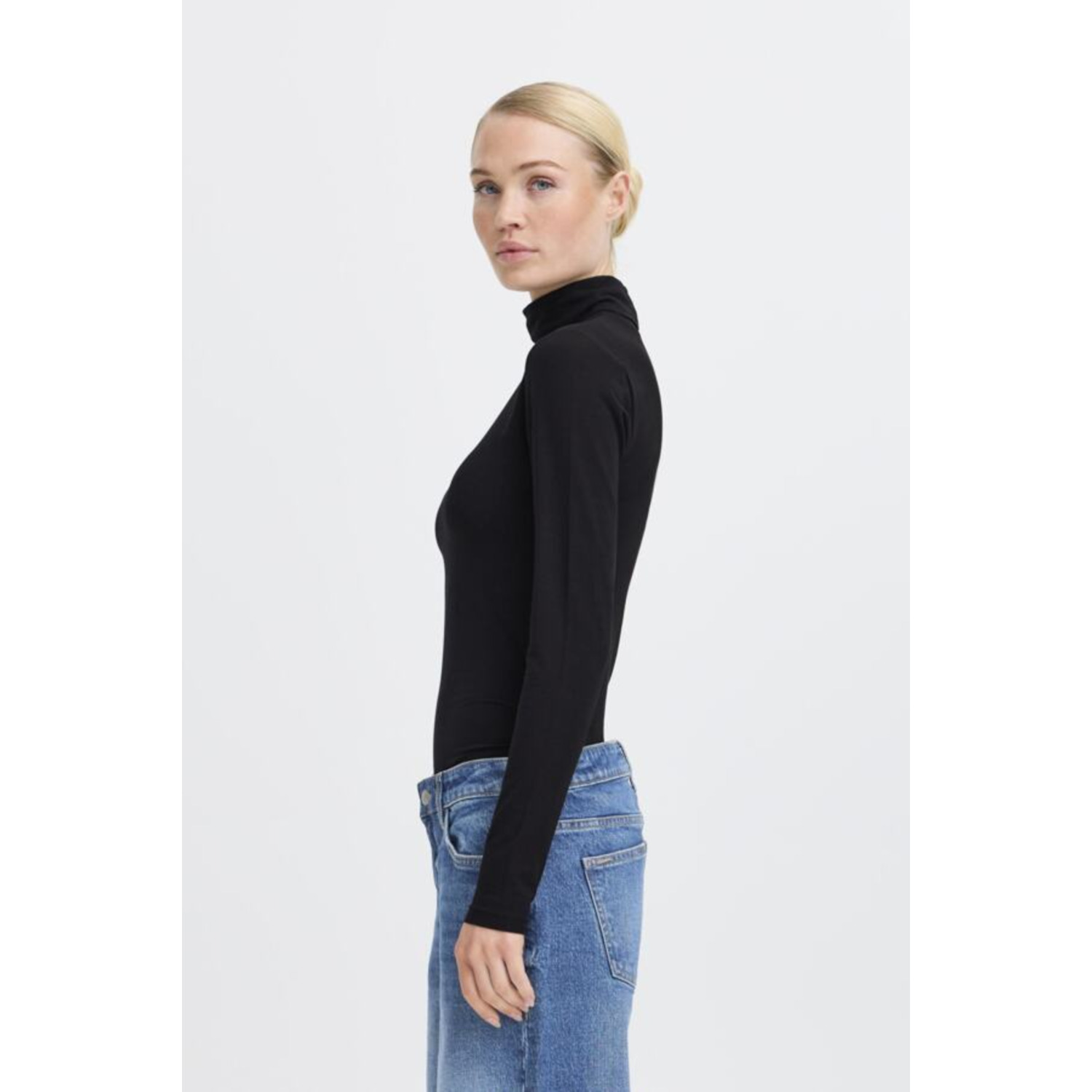 B.young BYPamila Roll Neck Top Zwart - Afbeelding 6