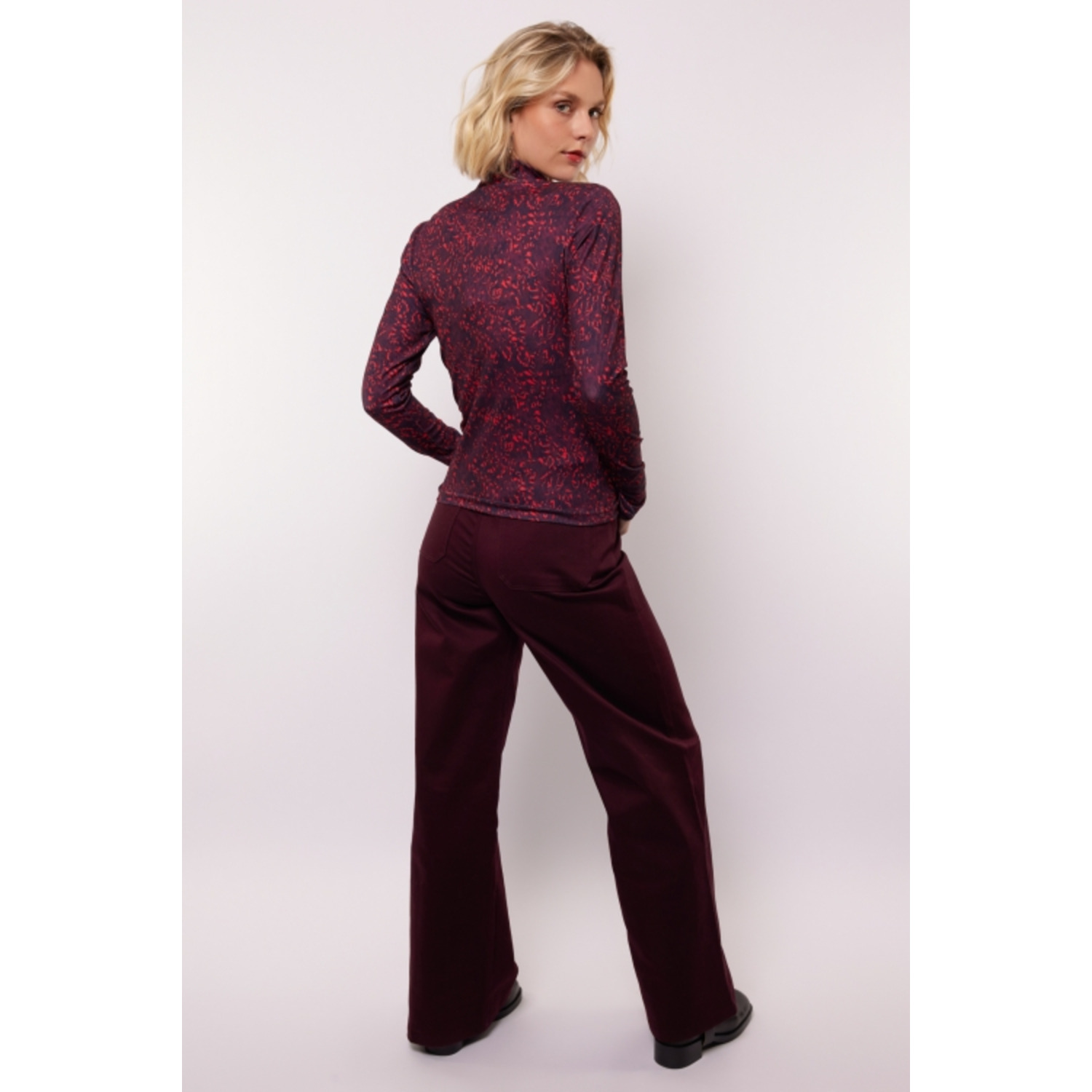 Fluresk Raquel Wide Leg Pants Bordeaux Rood - Afbeelding 3