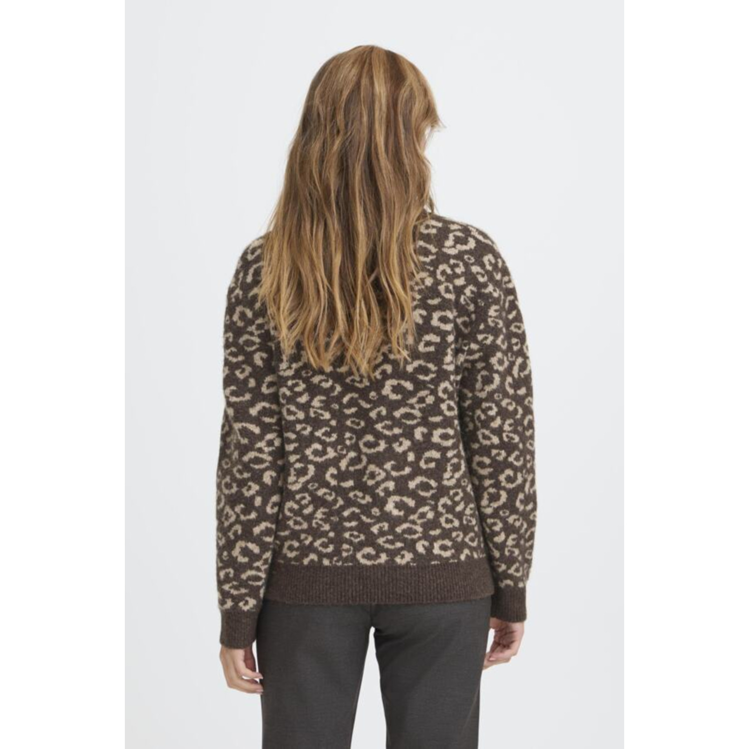 Pulz PZArtha Oneck Trui Leopard Bruin - Afbeelding 2