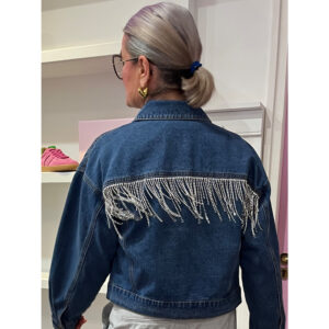 Pulz PZGabrielle Fringe Jeans Jacket Blauw