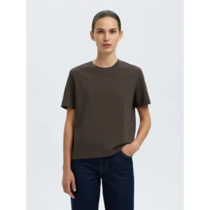 Selected Women SLFEssential Basic T-Shirt Bruin