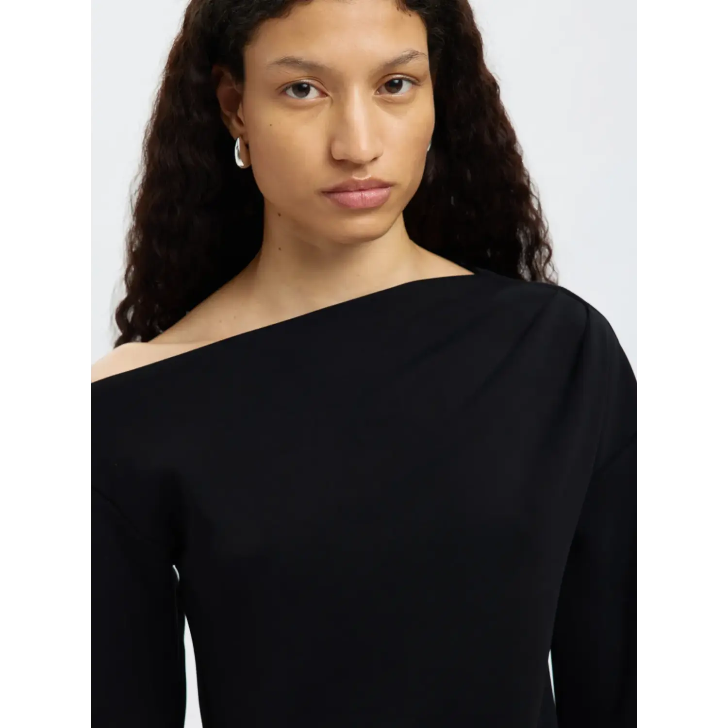 Selected Women SLFTenny LS Draped Top Zwart - Afbeelding 2