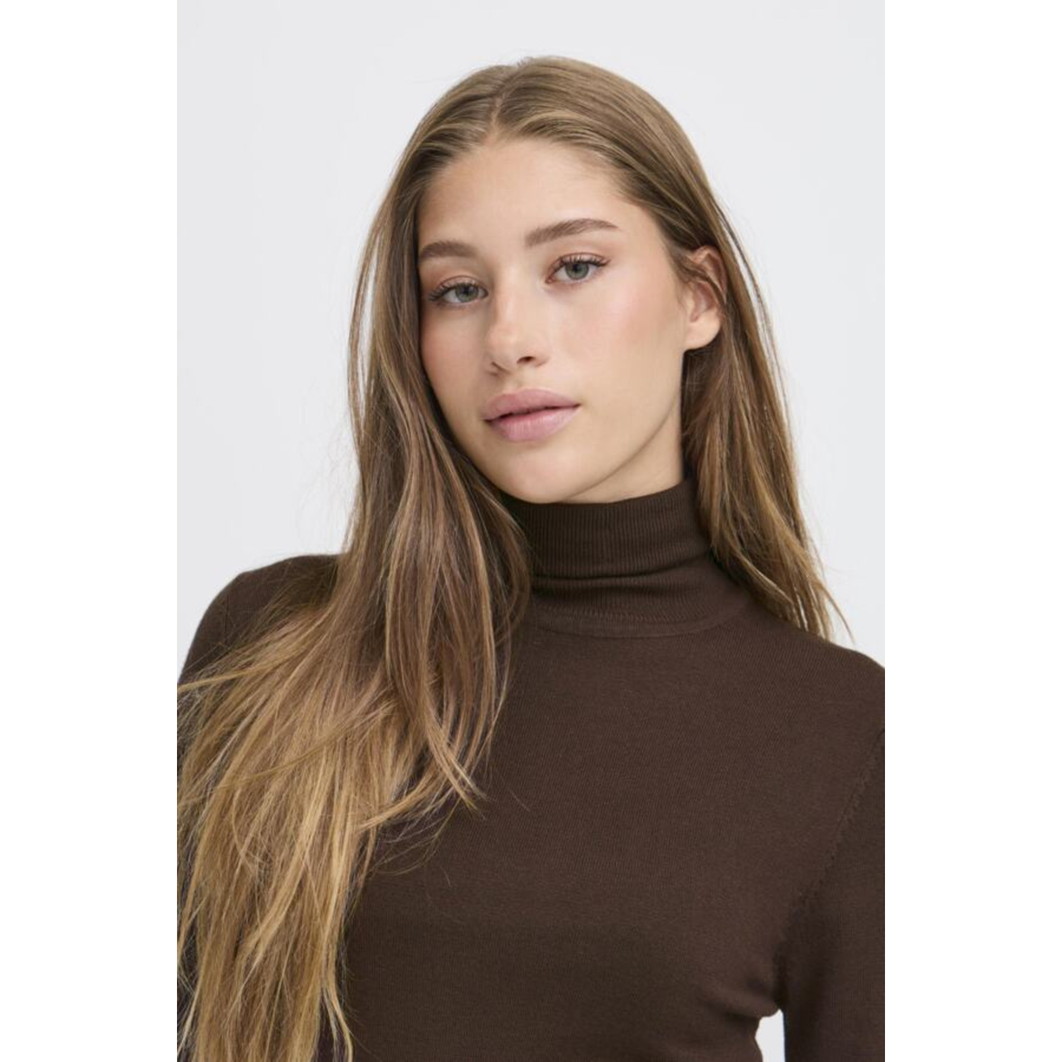 ICHI IHMafa RN Col Top Bruin - Afbeelding 3