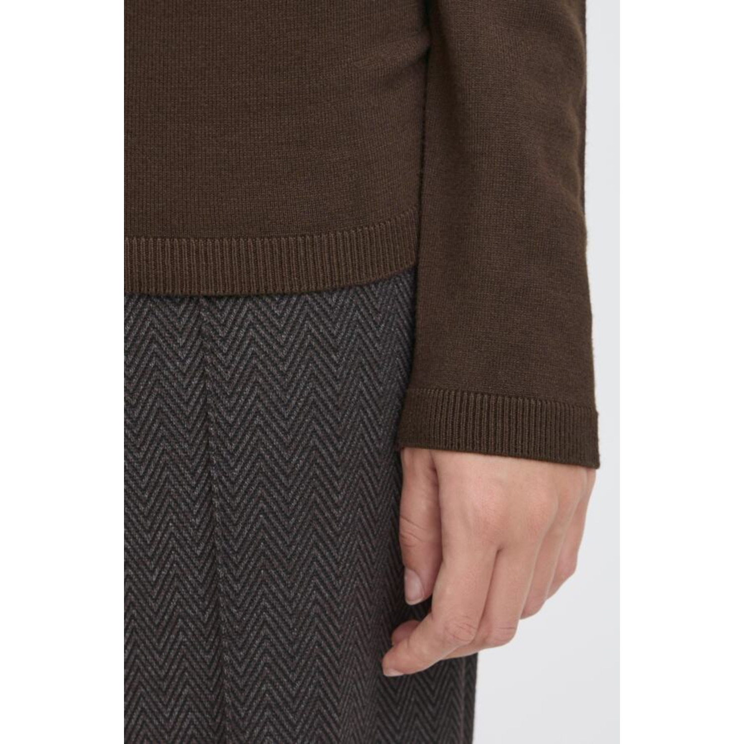 ICHI IHMafa RN Col Top Bruin - Afbeelding 4