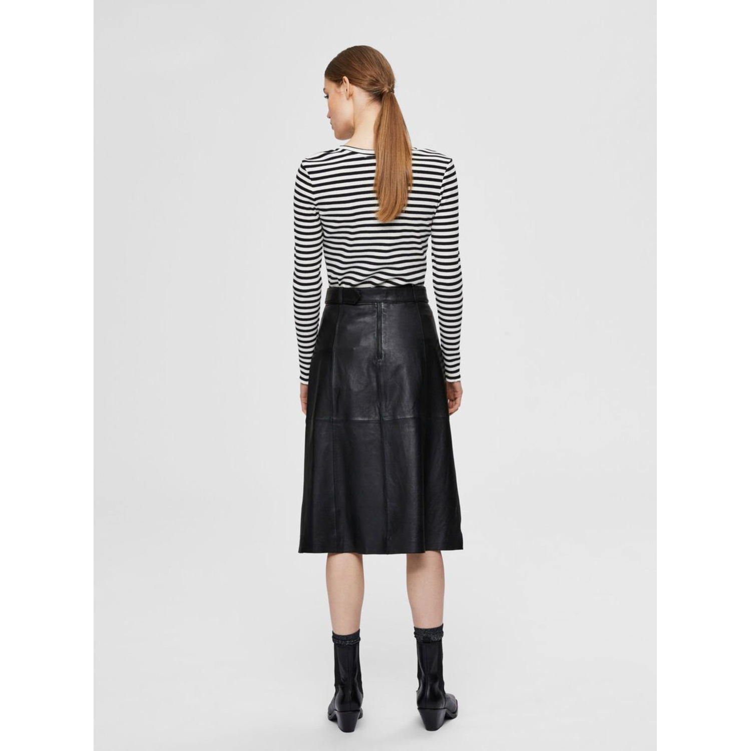 Selected Femme SLFAnna crew neck top Zwart Wit - Afbeelding 2