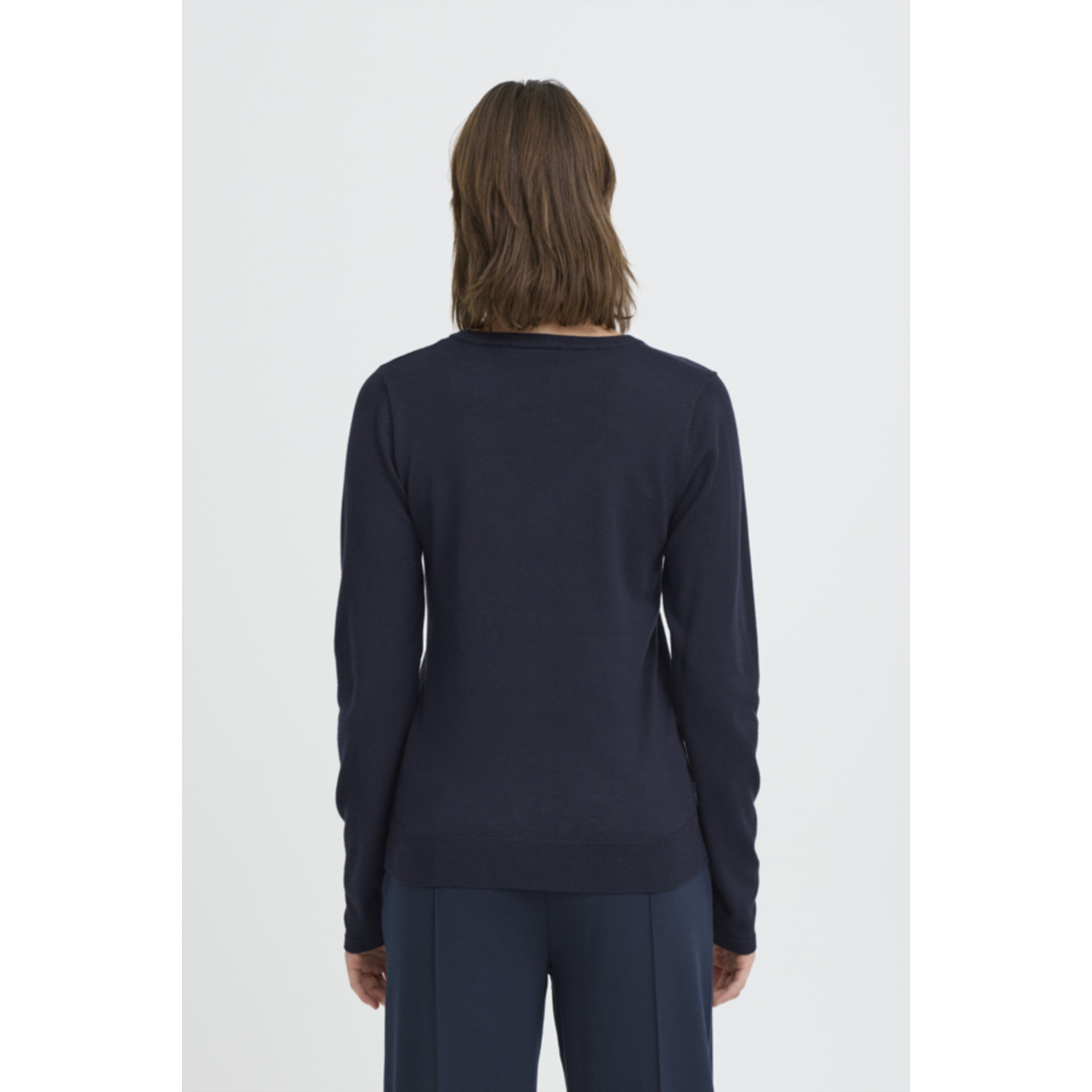 ICHI IHLuls V-Neck LS Donker Blauw - Afbeelding 3