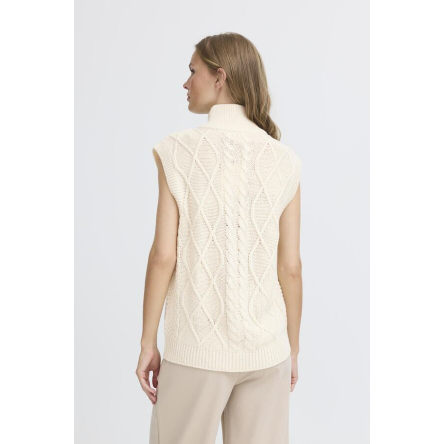 ICHI IHDestan Waistcoat Spencer Crème - Afbeelding 3