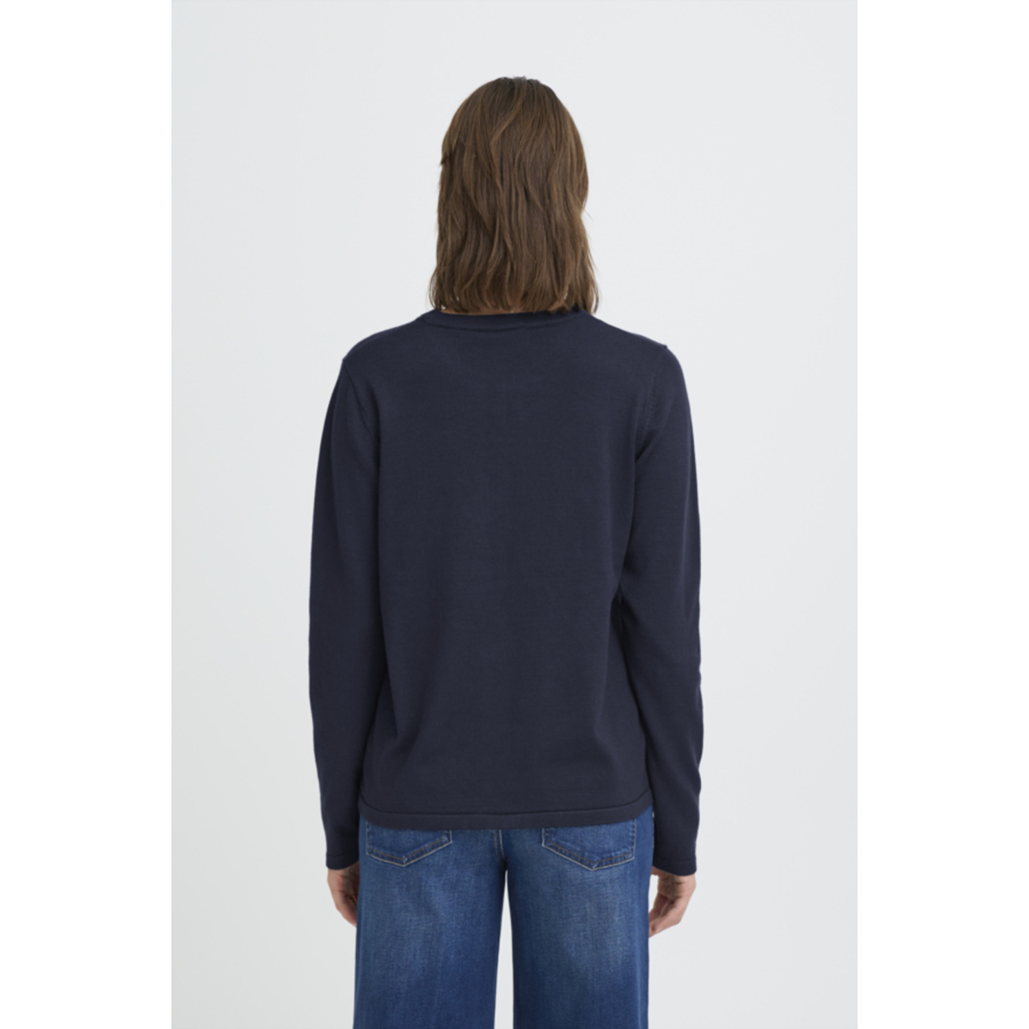 ICHI IHLuls O-Neck LS Donker Blauw - Afbeelding 3