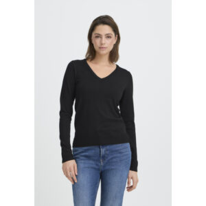 ICHI IHLuls V-Neck LS Zwart