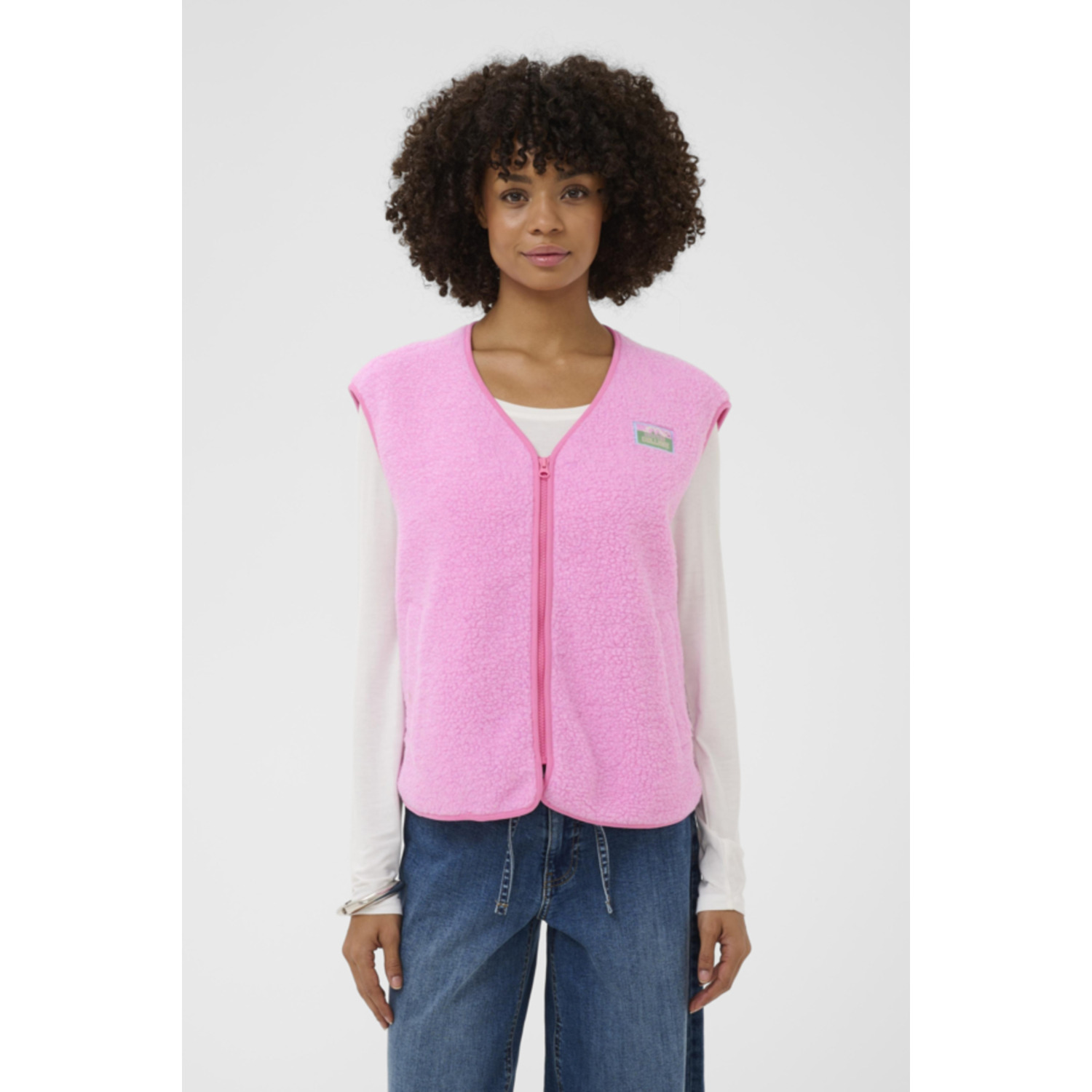 Culture CUcatina Teddy Waistcoat Roze - Afbeelding 4