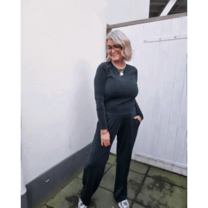 Sisters Point Vixa-LS3 Top Glitter Zwart Groen