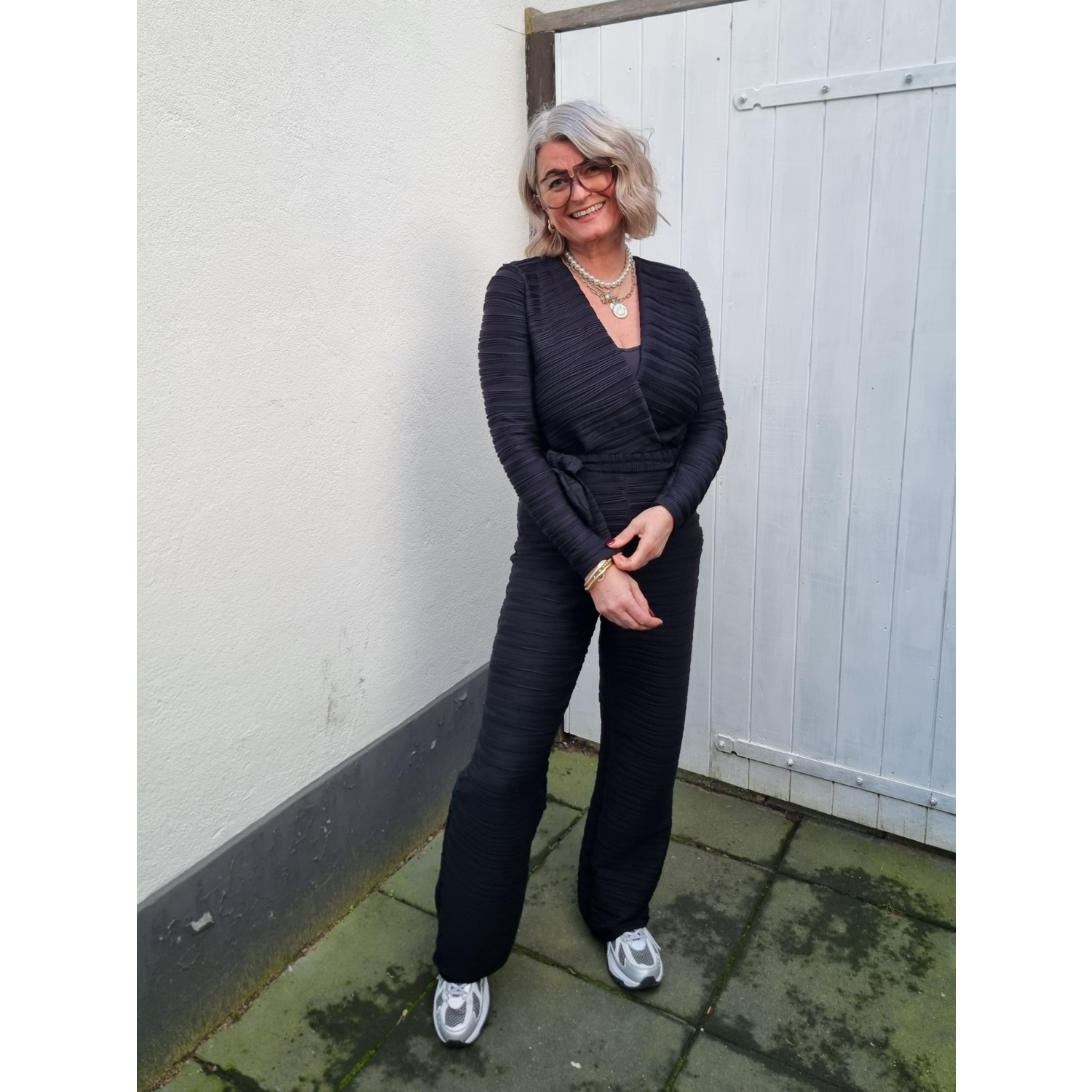 Sisters Point Egina-ju14 Jumpsuit Zwart