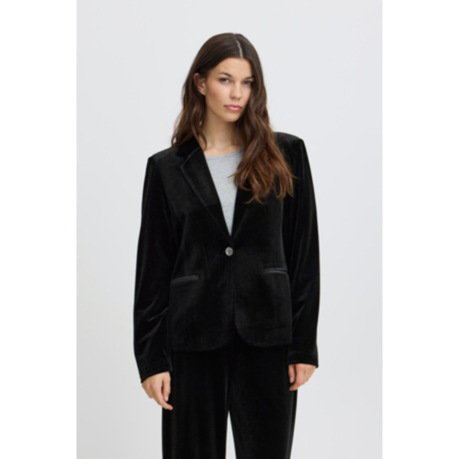 ICHI IHVelvetty Blazer Zwart