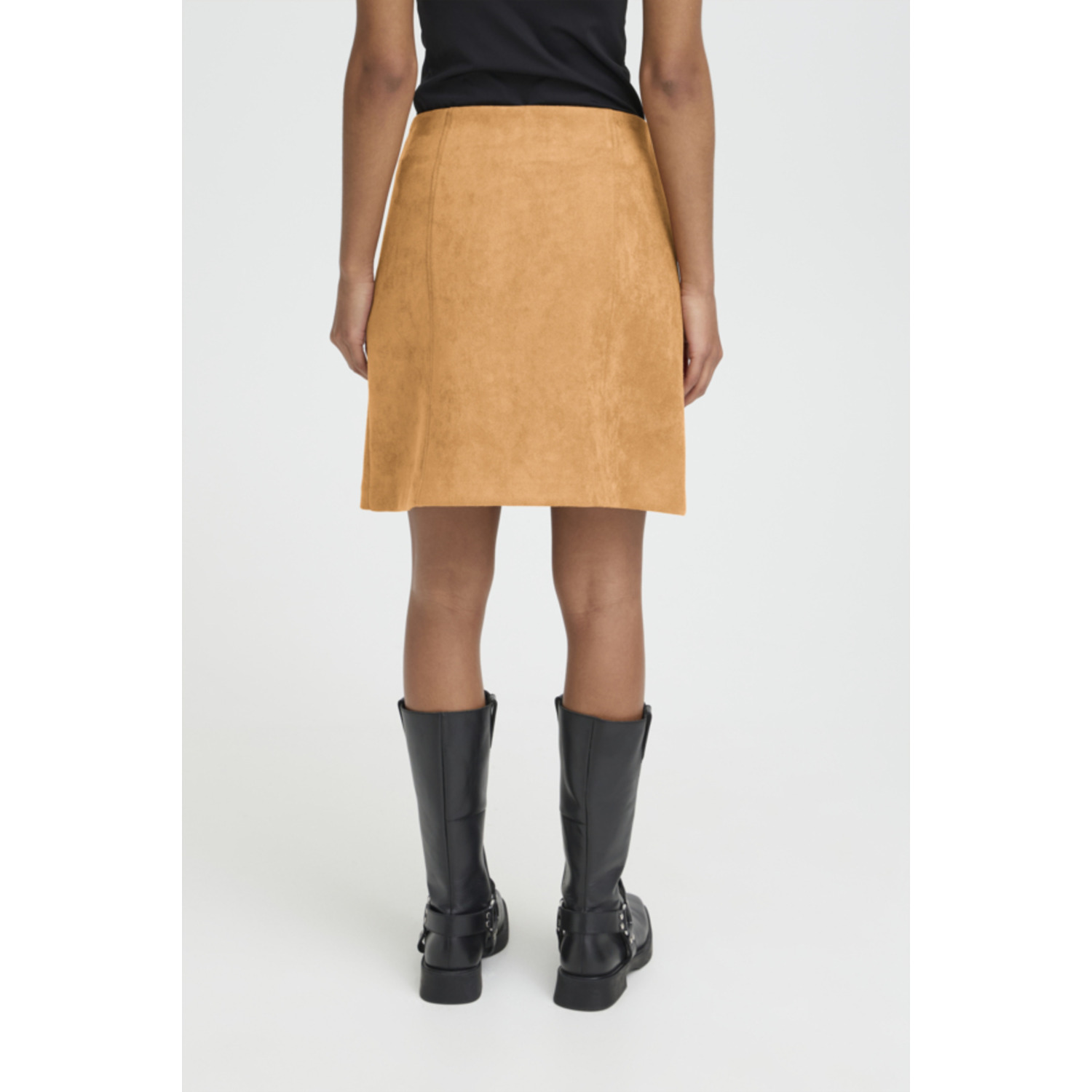 ICHI IHCrevo Suèdine Skirt Licht Bruin - Afbeelding 4