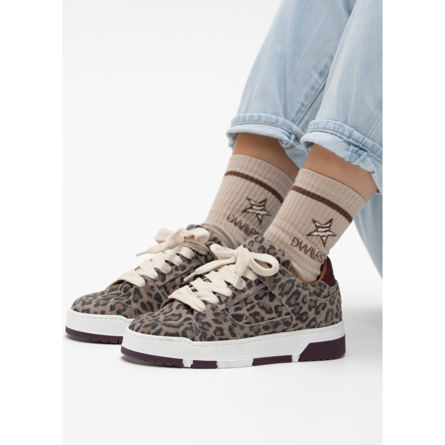 DWRS Label Whitby Leopard Sneaker Grijs - Afbeelding 2