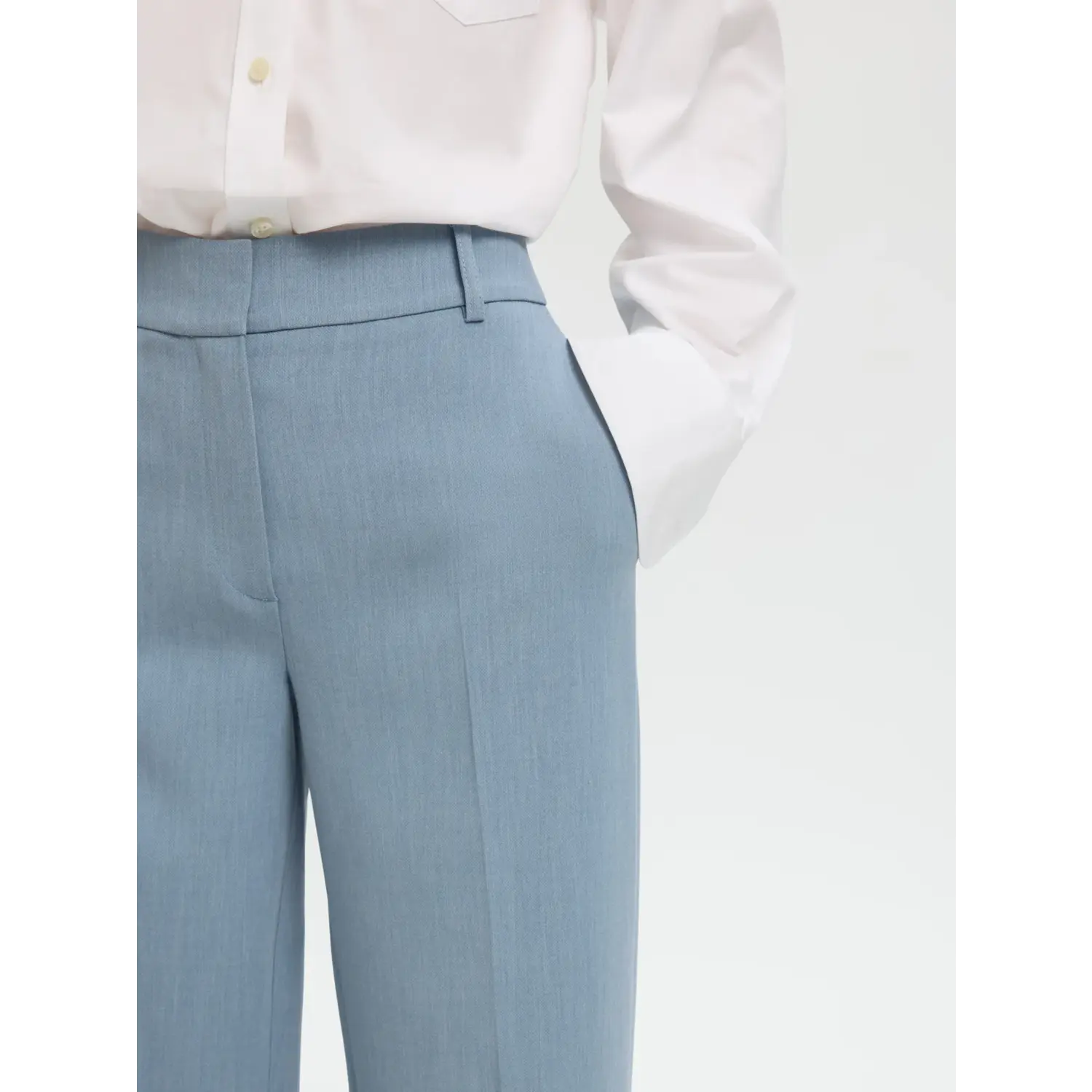 Selected SLWRita MW Wide Pants Licht Blauw - Afbeelding 2