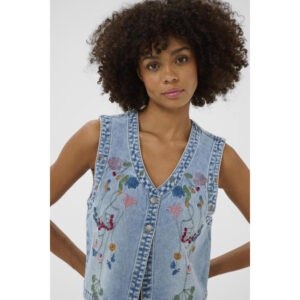 Culture CUtiala Aniceta Embroidery Jeans Gilet