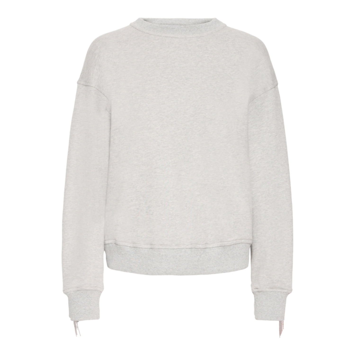 Pulz PZAbelle Fringe Sweatshirt Melange Grijs - Afbeelding 3