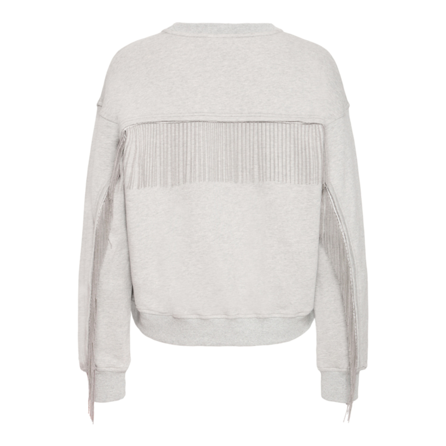 Pulz PZAbelle Fringe Sweatshirt Melange Grijs - Afbeelding 4