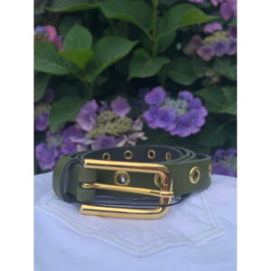 Elvy riem goud/donker groen