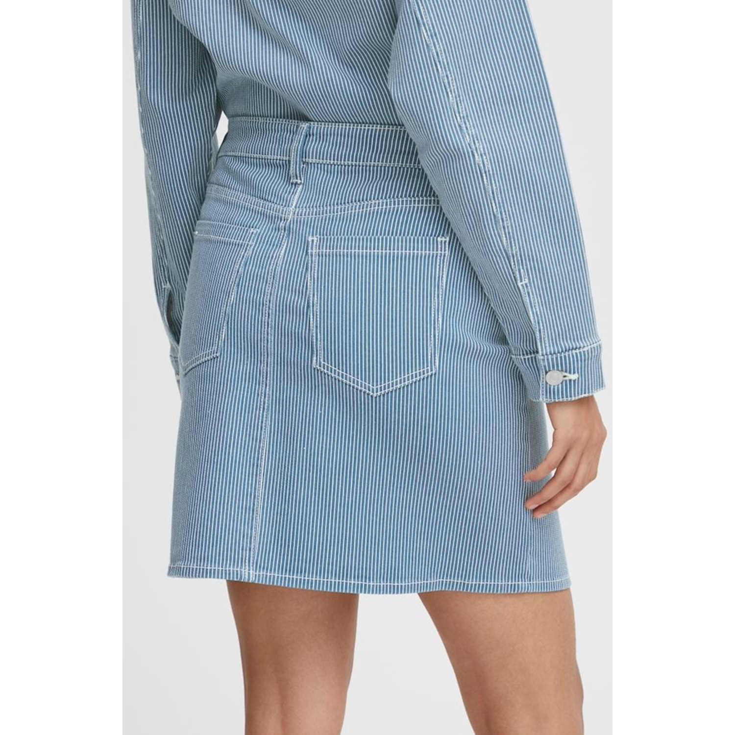 B.Young ByKasio Denim Streep Skirt Blauw - Afbeelding 8