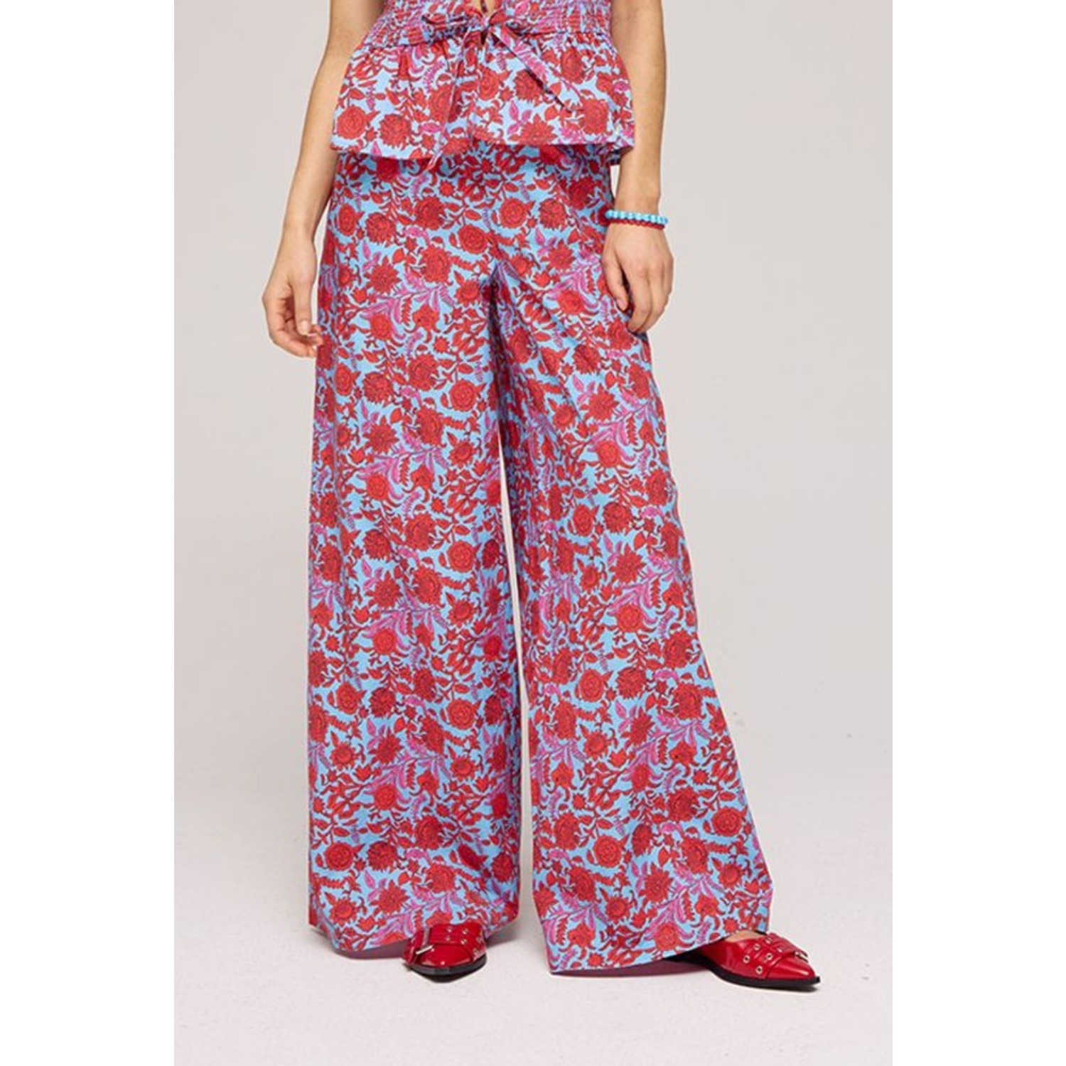Harper&Yve Rosie Flower Pants Rood Blauw