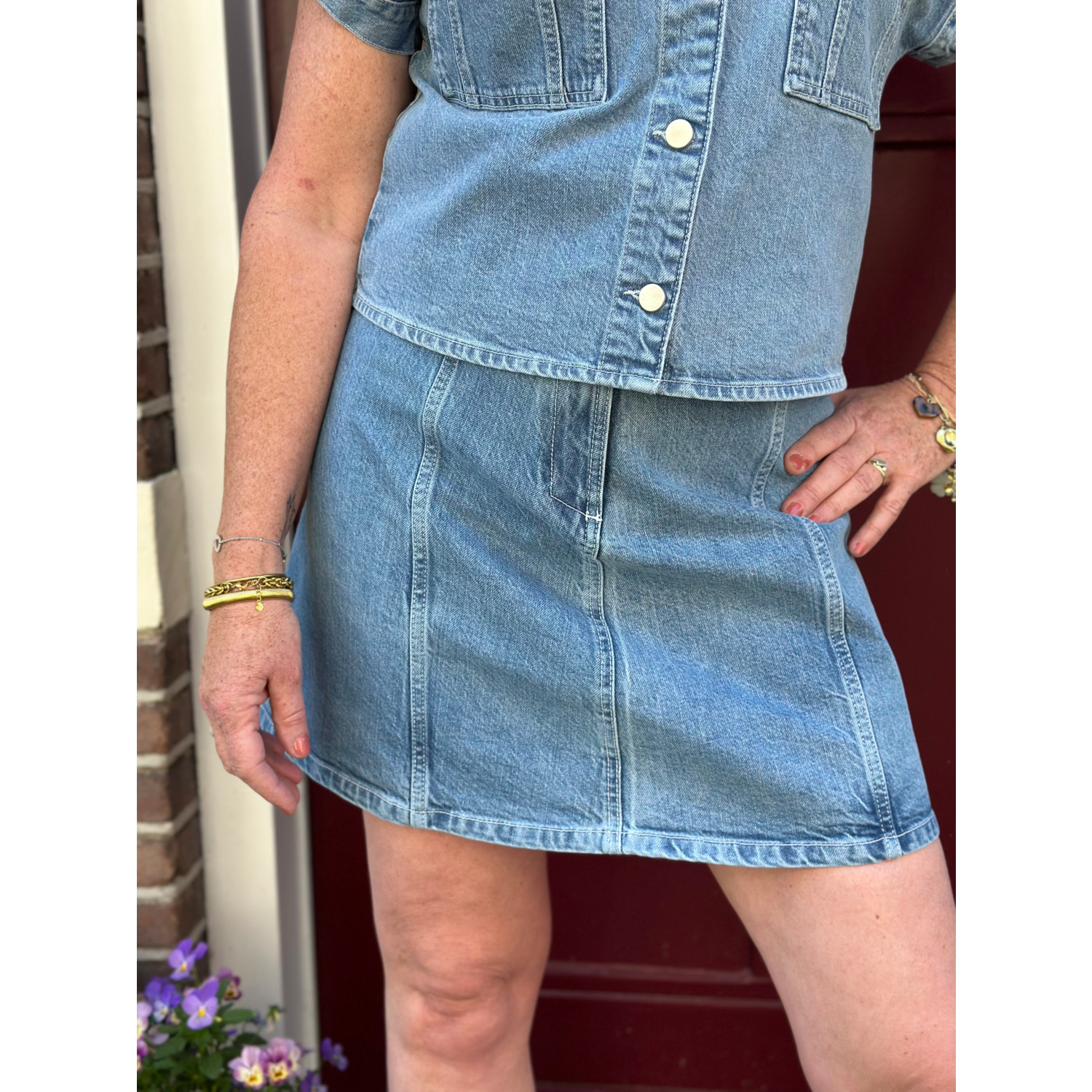 MSCH Copenhagen Elida Ada Denim Skirt Blauw