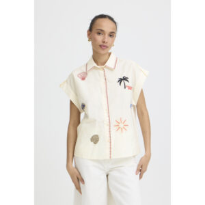 B.young BYJessel Borduur Blouse Crème