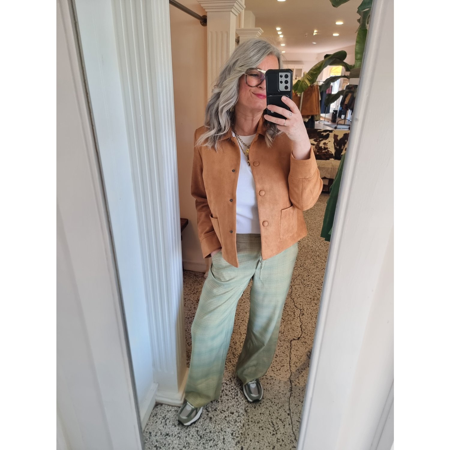 ICHI IHCrevo Suèdine Jacket Licht Bruin - Afbeelding 6