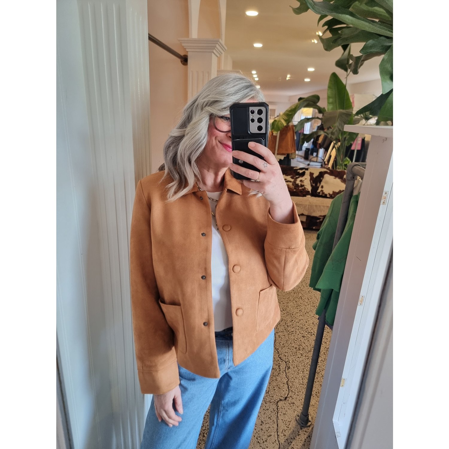 ICHI IHCrevo Suèdine Jacket Licht Bruin - Afbeelding 2