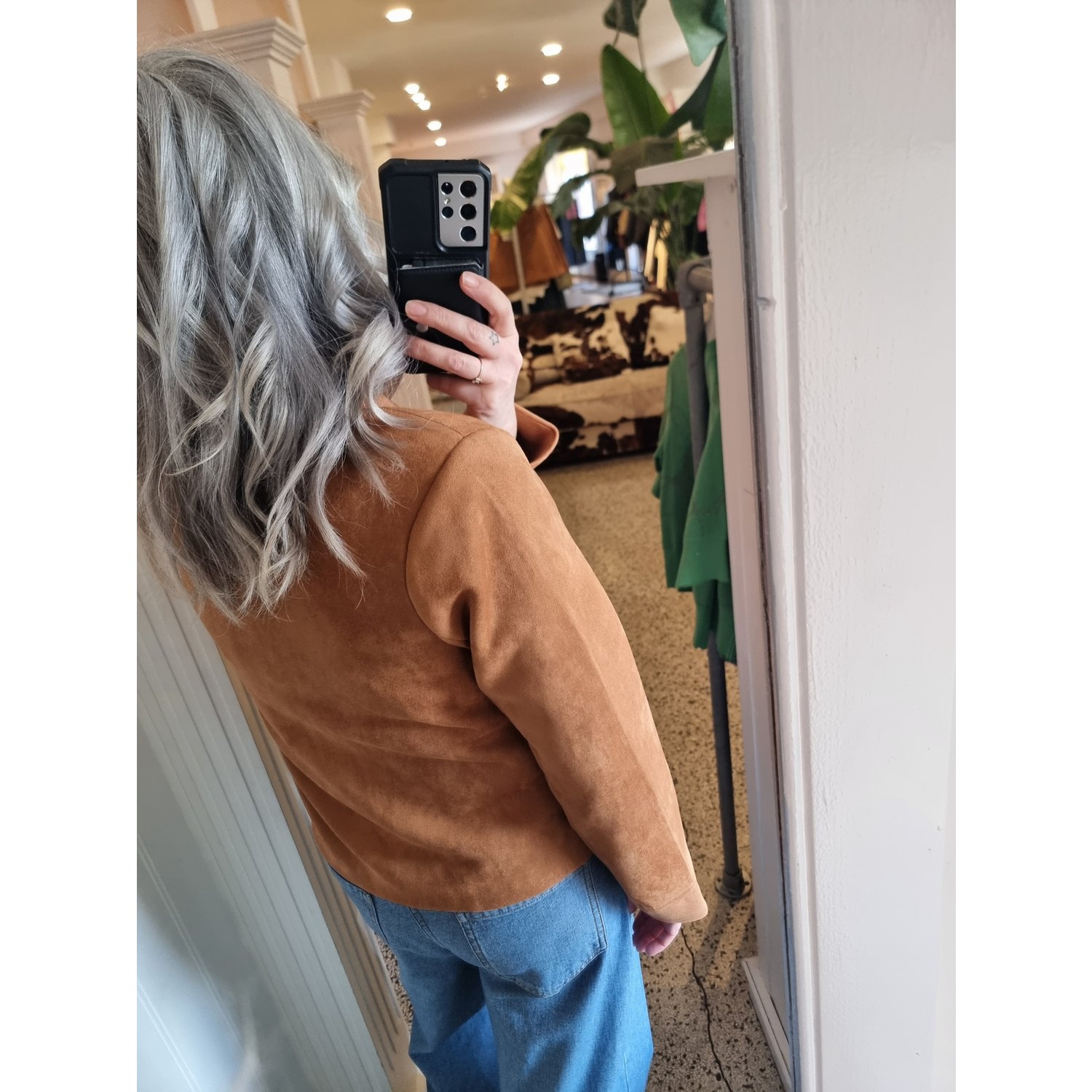 ICHI IHCrevo Suèdine Jacket Licht Bruin - Afbeelding 12