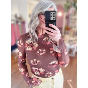 Fluresk Bloem Top Zarah Bruin