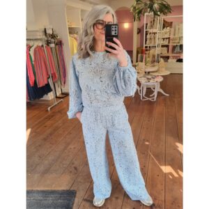 Fluresk Paloma Flower Pants Licht Blauw