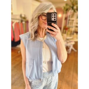 ICHI IXKate Waistcoat Licht Blauw