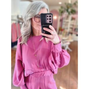 Fluresk Tes Top Fuchsia Roze