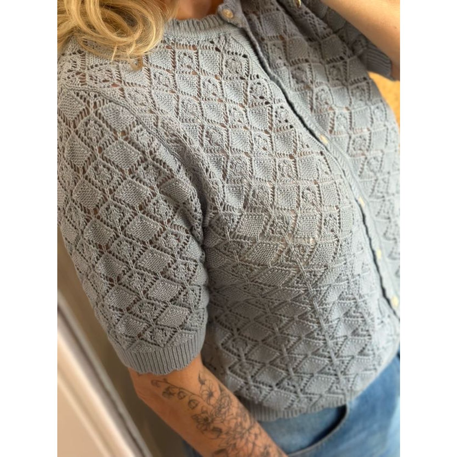 Selected SLFSofia 2/4 Knit Vest Licht Blauw - Afbeelding 4