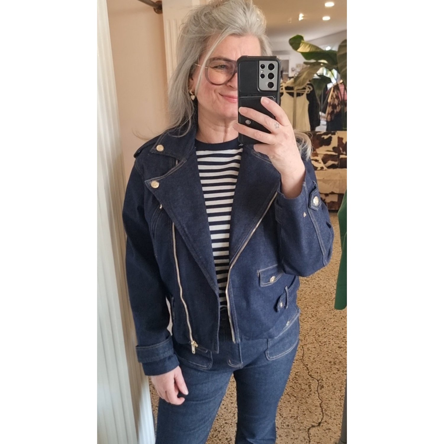 Pulz PZChel Biker Jacket Donker Blauw