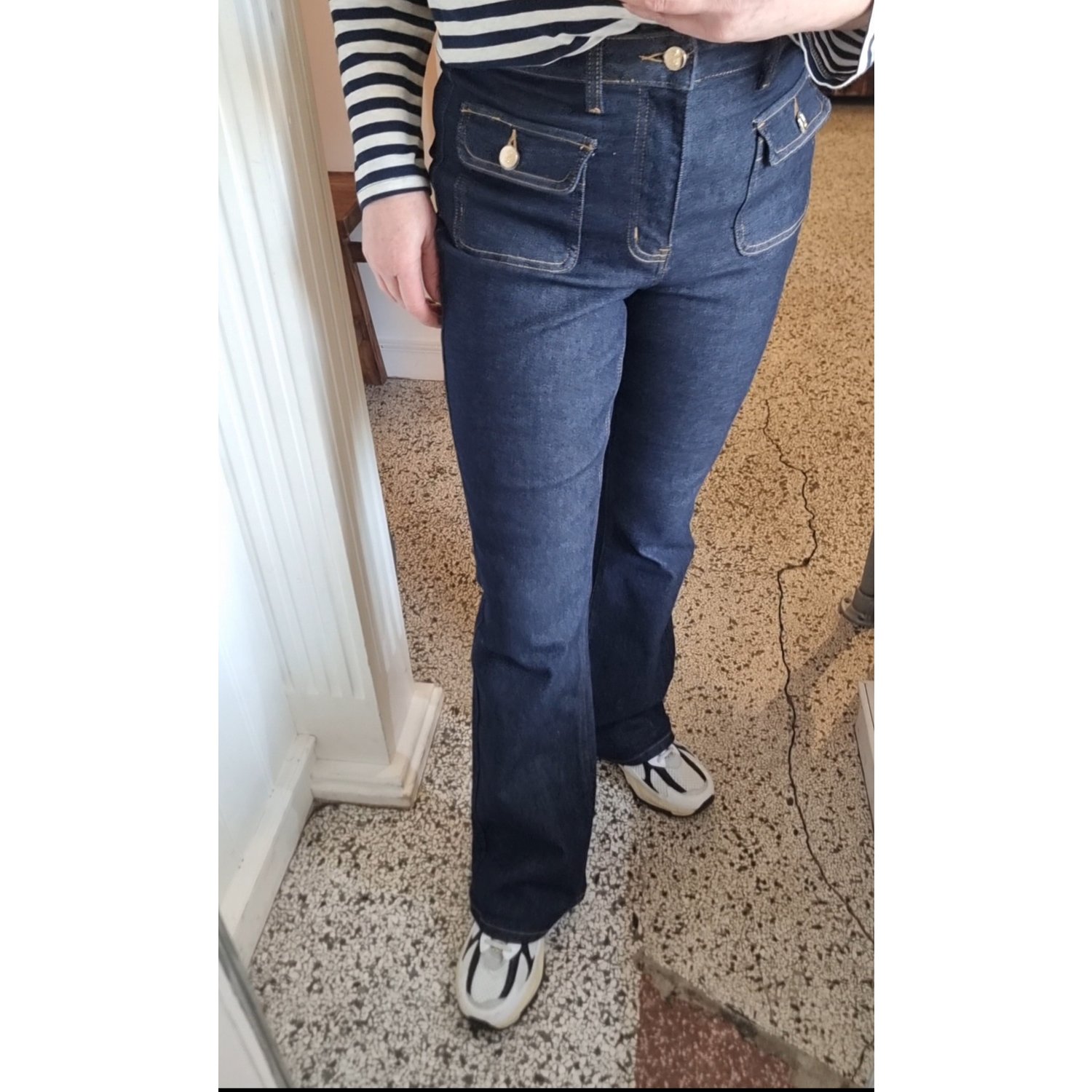 Pulz PZChel UHW Bootcut Jeans Donker Blauw