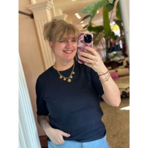 ICHI IHLuls O-Neck SS Donker Blauw