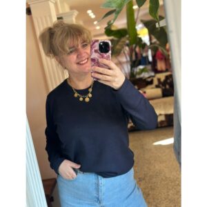 ICHI IHLuls O-Neck LS Donker Blauw